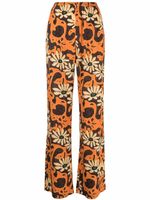 Nanushka pantalon ample à fleurs - Orange