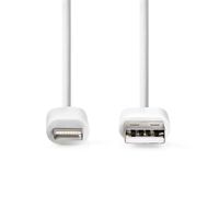 Nedis Lightning Kabel | USB 2.0 | Apple Lightning 8-Pins | USB-A Male | 480 Mbps | Vernikkeld | 2.00 m | Rond | PVC | Wit | Label - CCGL39300WT20 - thumbnail