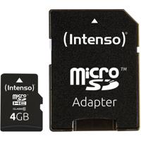 Intenso High Performance microSDHC-kaart 4 GB Class 10 Incl. SD-adapter - thumbnail