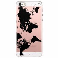 iPhone 5/5S/SE transparant hoesje - Wereldmap