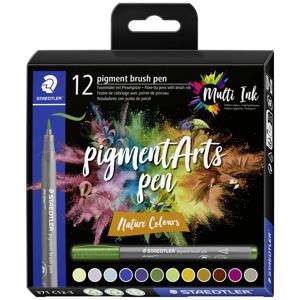 Staedtler pigment brush pen Nature Colour 371 C12-3 Fineliner Gekleurd, Natuur 12 stuk(s)