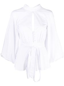 STAUD blouse ceinturée Danica à taille ceintrée - Blanc