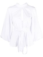 STAUD blouse ceinturée Danica à taille ceintrée - Blanc