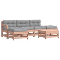 vidaXL 6-delige Loungeset met kussens massief douglashout, lounge set, tuinmeubel, tuin meubel, tuinset, tuinmeubilair, tuinmeubelset, tuinmeubel set