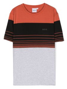 BOSS Kidswear t-shirt à rayures - Orange