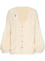 Dolce & Gabbana cardigan en coton à patch logo - Tons neutres