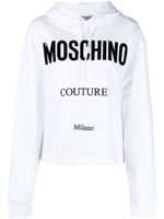 Moschino hoodie crop à logo imprimé - Blanc