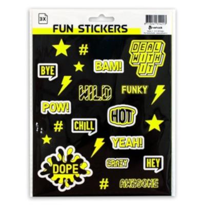 Verhaak stickers Kixx 14,8 x 21 cm A5 folie zwart/geel 3 vellen Verhaak stickers Kixx 14,8 x 21 cm A5 folie zwart/geel 3 vellen