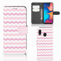 Samsung Galaxy A30 Telefoon Hoesje Waves Roze