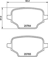 Remblokkenset, schijfrem BREMBO, u.a. für Peugeot, Opel, Citroën, Toyota - thumbnail