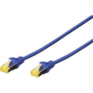 Digitus DK-1644-A-010/B RJ45 Netwerkkabel, patchkabel CAT 6A S/FTP 1.00 m Blauw Halogeenvrij, Verdraaide paren, Snagless, Vlambestendig 1 stuk(s)