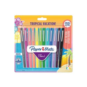 Fineliner Paper Mate Flair Tropical 0.7mm blister ÃƒÆ' 12 kleuren