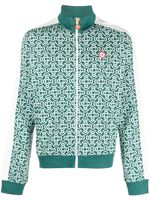 Casablanca cardigan zippé à logo en jacquard - Vert