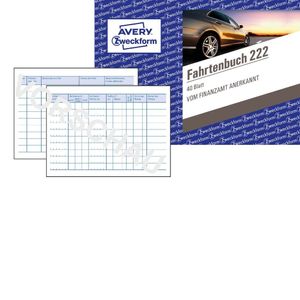 Avery-Zweckform 222 DIN A6 liggend Ritregistratieboek Aantal paginas: 40 Wit 40 vellen