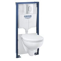 GROHE Solido Bau toiletset - spoelrandloos - softclose/quickrelease zitting - bedieningsplaat chroom - glans Wit 39418000