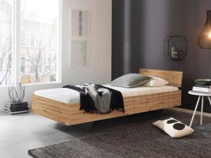 Bed IXANA 90x200 cm artisan eik met hoofdeinde met matras zonder lattenbodem