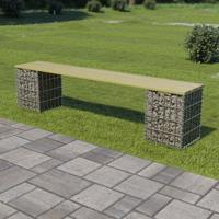 vidaXL Gabion bank 180 cm gegalvaniseerd staal en grenenhout