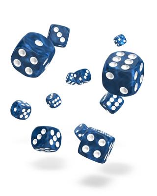 Oakie Doakie Dice D6 Dice 12 mm Marble - Blue (36)