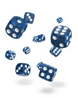 Oakie Doakie Dice D6 Dice 12 mm Marble - Blue (36)
