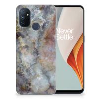 OnePlus Nord N100 TPU Siliconen Hoesje Marmer Grijs - thumbnail