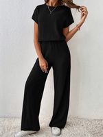 Casual Plain Loose Two-Piece Set