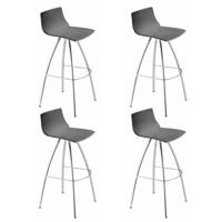 SCAB Day Barkruk - Set Van 4 - Zithoogte 65 Cm - Antraciet - Chromen