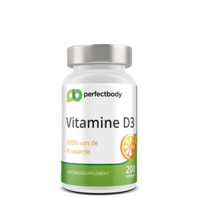 Perfectbody Vitamine D3 - 15mcg - 200 Softgels Perfectbody Vitamine D3 - 15mcg - 200 Softgels