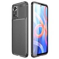 Xiaomi Redmi Note 11/11S Beetle Koolstofvezel TPU Hoesje - Zwart - thumbnail