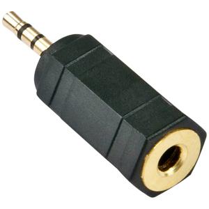 LINDY 35622 Adapter Jackplug Audio Adapter [1x Jackplug male 2,5 mm - 1x Jackplug female 3,5 mm] Zwart