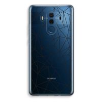 Geometrische lijnen zwart: Huawei Mate 10 Pro Transparant Hoesje - thumbnail