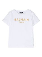 Balmain Kids t-shirt en coton à logo brodé - Blanc