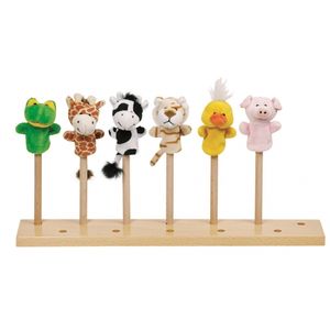 Pluche vingerpoppetjes van dieren 6x