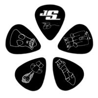 Planet Waves 1CBK6-10JS plectrum 10 stuk(s) Celluloid Zwart, Wit