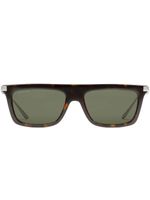 Gucci Eyewear lunettes de soleil rectangulaires à effet écailles de tortue - Marron