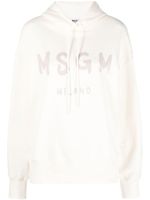 MSGM hoodie en coton à logo imprimé - Tons neutres