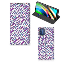 Motorola Moto G9 Plus Hoesje met Magneet Feathers Color - thumbnail