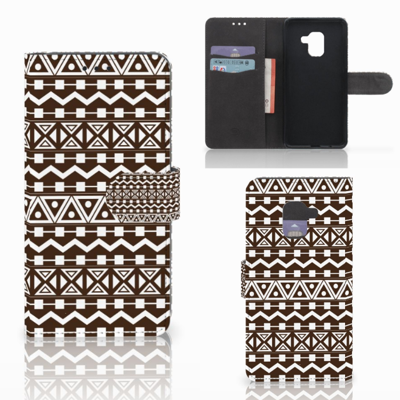 Samsung Galaxy A8 2018 Telefoon Hoesje Aztec Brown Samsung Galaxy A8 2018 Telefoon Hoesje Aztec Brown