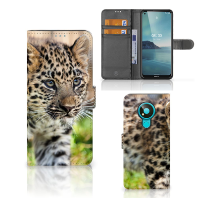 Nokia 3.4 Telefoonhoesje met Pasjes Baby Luipaard Nokia 3.4 Telefoonhoesje met Pasjes Baby Luipaard