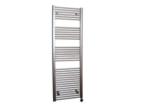 Sanicare elektrische design radiator 45x112cm inox-look met thermostaat rechts zwart