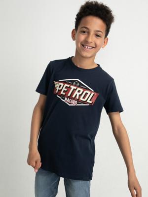 Petrol Industries Jongens Petrol Racing Logo T-Shirt Zwart - 152