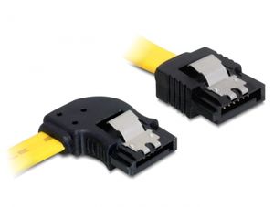 Delock 82824 SATA 6 Gb/s Kabel recht naar links haaks 30cm geel