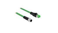 Delock Netwerkkabel M12 4 Pin D-gecodeerd naar RJ45 stekker PVC 2 m