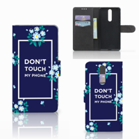 Nokia 8 Portemonnee Hoesje Flowers Blue DTMP