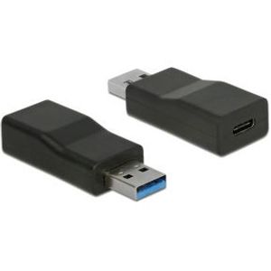 DeLOCK 65696 tussenstuk voor kabels USB 3.1 Gen 2 Type-A USB 3.1 Gen 2 Type-C Zwart