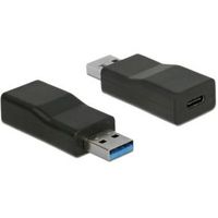 DeLOCK 65696 tussenstuk voor kabels USB 3.1 Gen 2 Type-A USB 3.1 Gen 2 Type-C Zwart - thumbnail