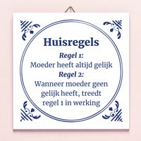 Tegeltje Moeders Huisregels - thumbnail