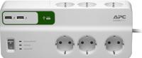 APC by Schneider Electric PM6U-GR Overspanningsveilige stekkerdoos 6-voudig Wit Randaarde stekker 1 stuk(s)