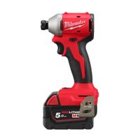 Milwaukee M18 BLIDR-502X M18 slagschroevendraaier 190Nm compact brushless, 3 standen, 2 x 5,0 Ah - 4933492843