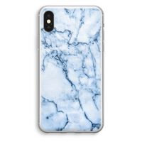 Blauw marmer: iPhone X Transparant Hoesje