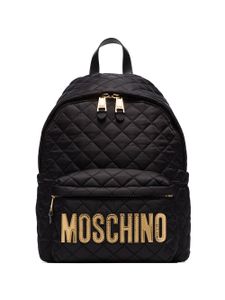 Moschino sac à dos matelassé à plaque logo - Noir